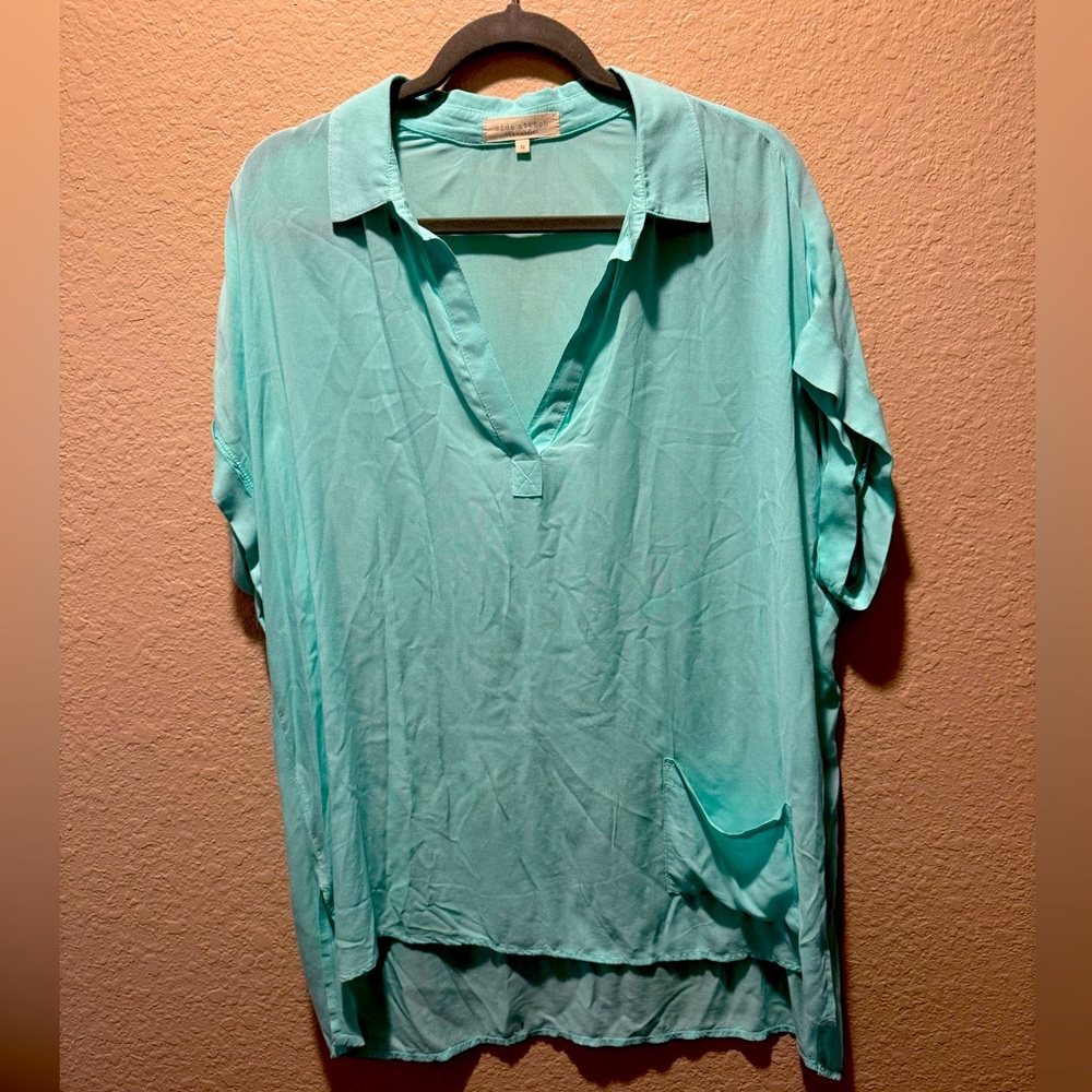 Side Stitch Light Blue Flowy Blouse size M